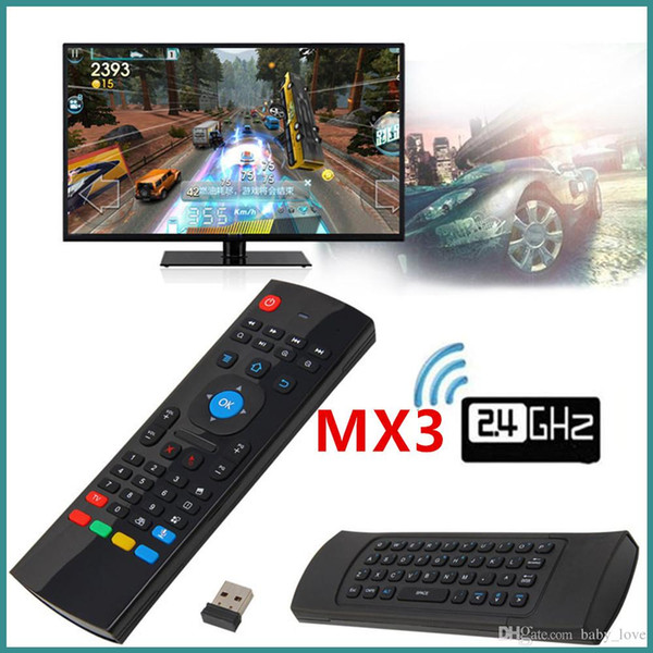 MX3 2.4Ghz Wireless Keyboard Air Fly Mouse Universal Remote Control With MIC Voice For Android TV BOX VS RII I8 Keyboard