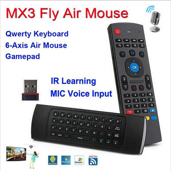 X8 Mini Wireless Keyboard Fly Air Mouse Remote G Sensing Gyroscope Sensors MIC Combo MX3-M For MX3 MXQ M8 M8S M95 S905 STB Android TV BOX