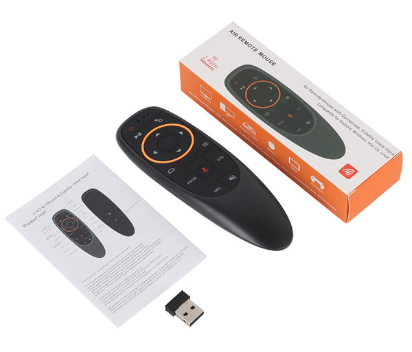 50pcs G10 Air Mouse Wireless Mini Kyeboard with Axis Gyroscope Voice Remote Control IR Learning for TV Box Smart TV PC