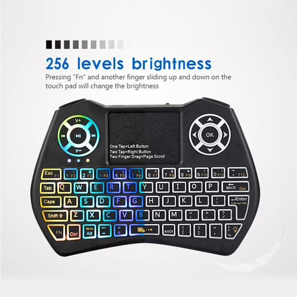 New Mini Keyboard I9 Plus Colorful Backlight Air Mouse With Touchpad Remote Control Work For Android TV BOX/TV/Mini PC/Projector/X96