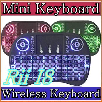 200X Rii I8 Mini Keyboard Wireless Backlight RED Green Blue Light Air Mouse Remote With Touchpad Handheld For T95 M8S S905X S905 TV BOX A-FS