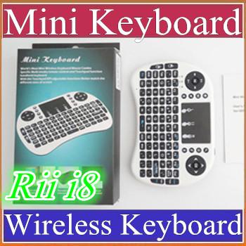 25X 2016 Wireless Keyboard rii i8 keyboards Fly Air Mouse Multi-Media Remote Control Touchpad Handheld for TV BOX Android Mini PC B-FS