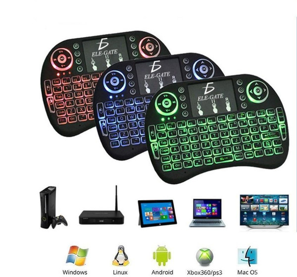 I8 Bluetooth Fly Air Mouse 2.4G Colorful Backlit Wireless Touchpad Keyboard TV box remote contro FOR Android TV Box