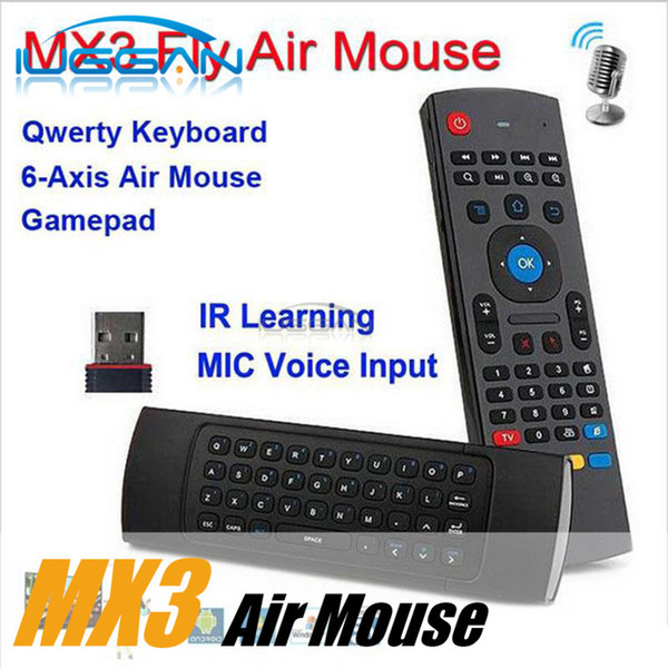 X8 Air Fly Mouse MX3 2.4GHz Wireless Keyboard Remote Control Somatosensory IR Learning 6 Axis without Mic for Android TV Box