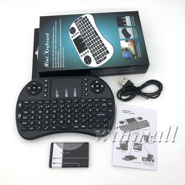 2.4G Rii I8 Mini Touch Fly Air Mouse + Rechargeble Battery Wireless Keyboard Mouse Touch pad For TV BOX MXQ pro