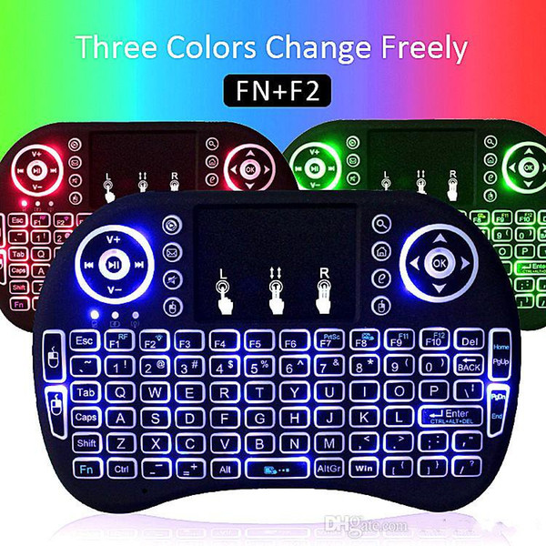 Best Rii I8 Smart Fly Air Mouse Backlight 2.4GHz Wireless Bluetooth Keyboard Remote Control Touchpad For MX Pro Android TV Box T95