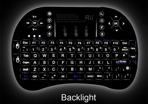 Backlit I8 Fly Air Mouse Mini Wireless Handheld Keyboard 2.4GHz Touchpad Remote Control For M8S MXQ MXIII universal TV box with backlight