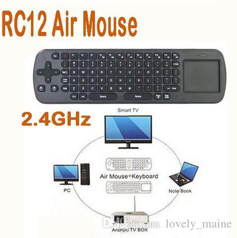 Touchpad Measy Fly Air Mouse RC12 2.4G Wireless Keyboard Gyroscope Game Handheld Remote Control for Android Mini PC TV Palyer Box Stick