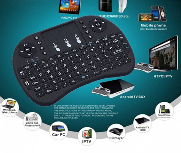 Mini Rii i8 Wireless Keyboard 2.4G English Air Mouse Keyboard Remote Control Touchpad for Smart Android TV Box Notebook Tablet Pc