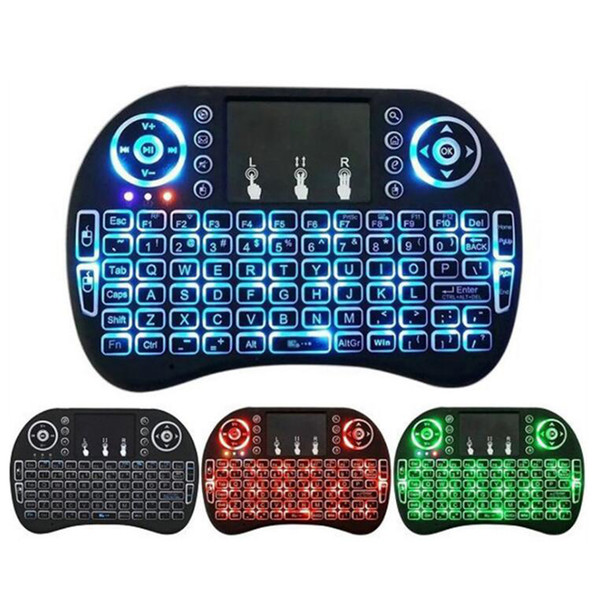 3Colors Mini Rii i8 Wireless Keyboard 2.4G English Air Mouse Keyboard Remote Control Touchpad for Smart Android TV Box Notebook Tablet Pc