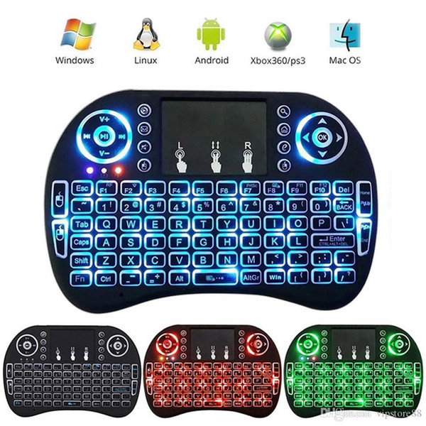 10cs Mini i8 Keyboard Backlit 2.4G Wireless Fly Air Mouse Rechargeable With Backlight Touchpad Remote Controlers For MXQ pro TV Box DHL