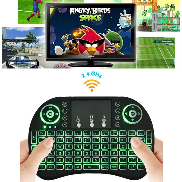 Rii I8 Mini Keyboard Wireless Backlight RED Green Blue Light Air Mouse Remote WithTouchpad Handheld For TV Box T95 M8S S905X S905 S912