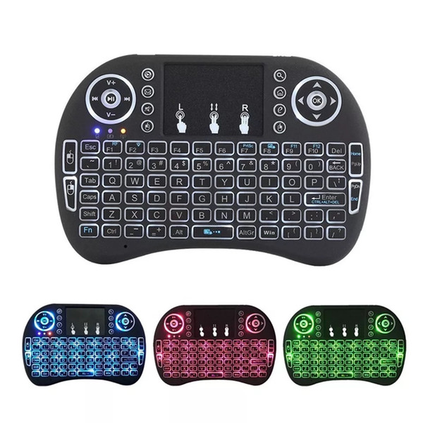 Rii I8 2.4GHz Wireless Mouse Gaming Keyboards White Backlight Multi-color Backlit Mouse Remote Control for TV Android Boxes MXQ PRO X96