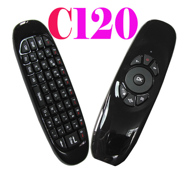 Fly Air Mouse C120 with MIC Mini Wireless QWERTY Keyboard Remote Control Game Controller For MINI PC projector Android TV Box