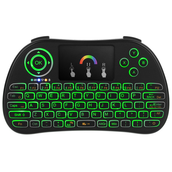 Colorful backlight flying air Mouse i86 P9 Lithium battery 2.4G Wireless Keyboard Remote Controlers touchpad for PC Android TV BOX