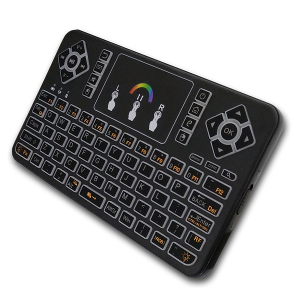 Original Q9 with colorful backlight flying air Mouse Q9 built-in Lithium battery 2.4GHz Wireless Keyboard Remote Controller touchpad for PC