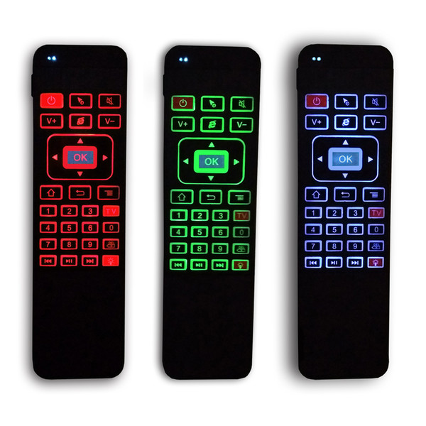 High quality flying air Mouse P3 3 colors backlight rechargeable Lithium battery 2.4G Wireless Keyboard Remote for PC android TV box