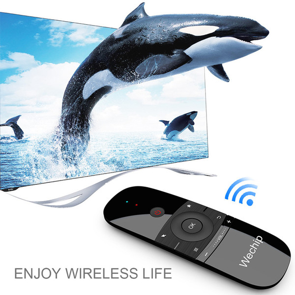 New arrival flying air Mouse w1 rechargeable Lithium battery 2.4G Wireless Keyboard Remote Controlers touchpad for PC android TV box 2019