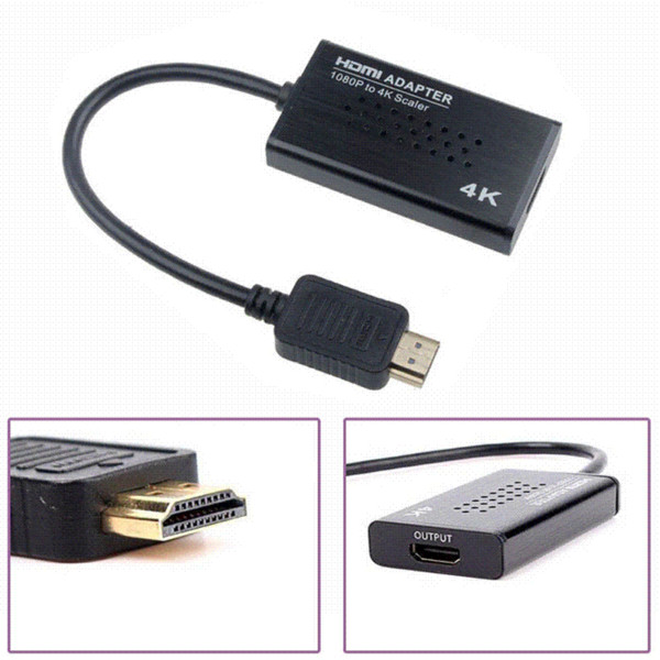 HD 4K 2k HDMI Upscaler 1080P Scaler Ultra HD Video Converter Adapter Cable For HDTV Laptop Computer Monitors