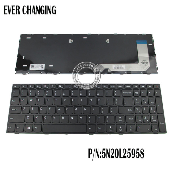 backlit keyboard laptop New for lenovo ideaPad 110-15ISK English US laptop keyboard No backlit with frame black P/N:5N20L25958 V6386A-US