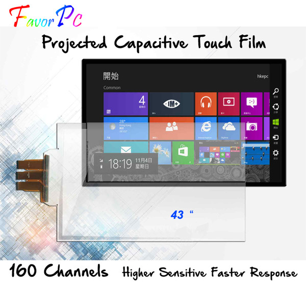 43 inch transparent touch foil film,capacitive touch sensor for Projector shop window,smart mirror,table