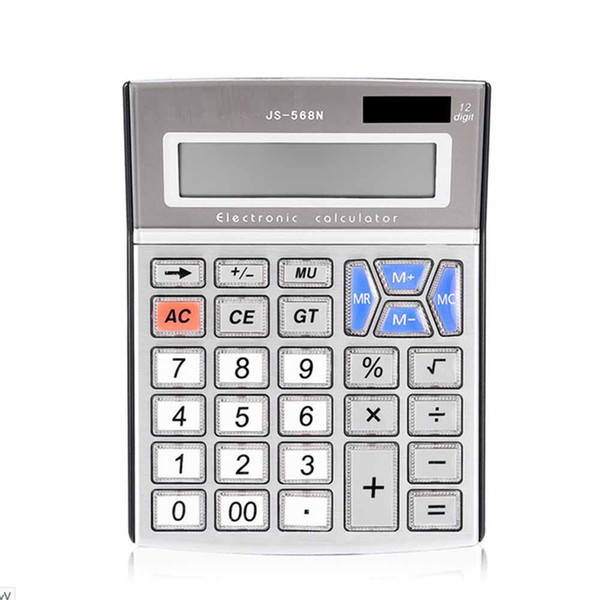 12 Digits Large LCD Display Scientific Calculator Solar Battery Dual Power Big Button Solar Calculators