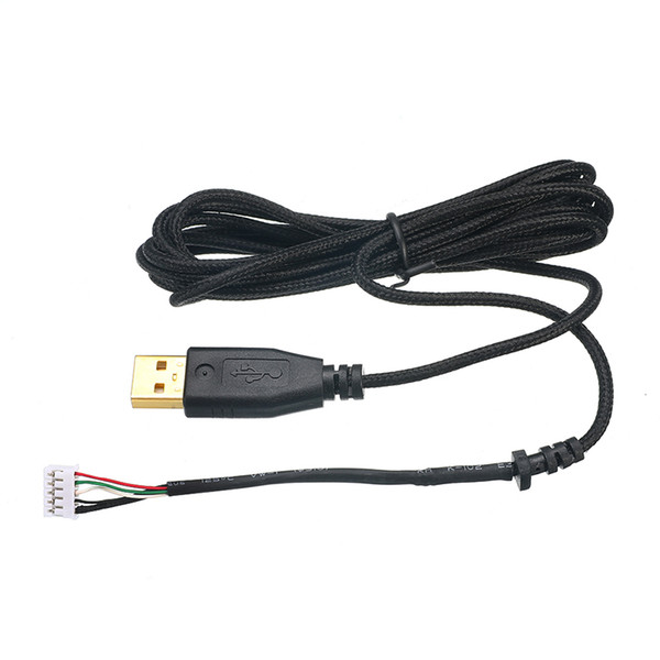 Gold Plated Replacement Gaming Mouse USB Cable Mice Line For Razer DeathAdder Hex Molten 2012 Approx. 2.1m 5 Wires 5 Pins Black