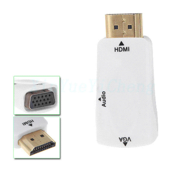 New 1080P HDMI Male input to VGA Female Converter output With 3.5mm Audio Jack Cable PC projector