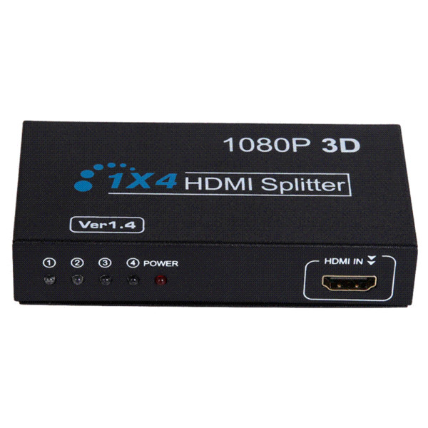 Premium Version HDMI Box High Speed Splitter Full HD 1X4 4 Port Hub Repeater v 1.4 3D 1080p