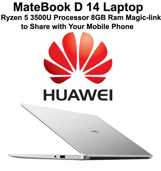 Latest Laptop 2020 HUAWEI MateBook D 14 Notebook With i5 or AMD Ryzen 5 3500U Processor 3.7GHz Speed 16GB Ram 512GB 14 Inch HD