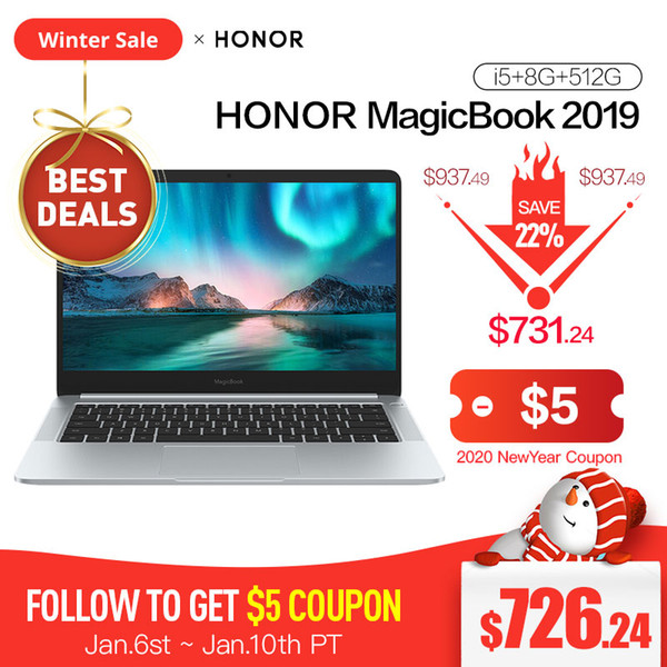 Huawei Honor MagicBook 2019 Laptop Notebook (14 inch Intel Core i5 8265U MX250/8G LPDDR3 RAM/512GB PCIE SSD/IPS Screen)