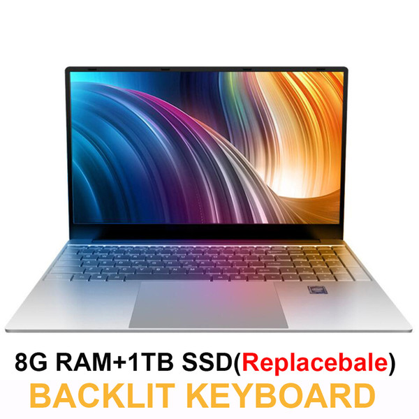 15.6 Inch Laptop With Backlit keyboard 8GB RAM DDR4 1TB 512G 256G 128G SSD Notebook Computer Win10 Intel J3455 IPS Ultrabook