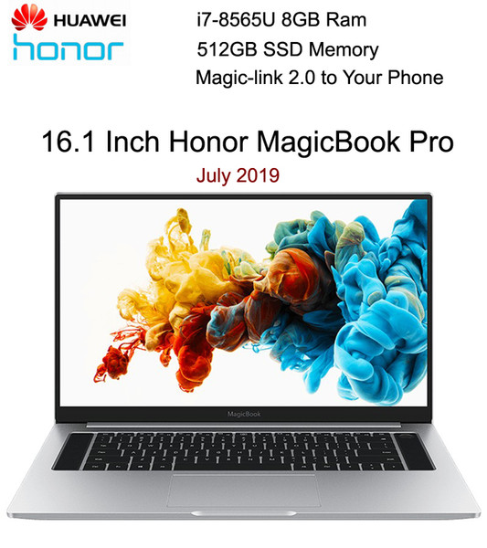 Latest Laptop HUAWEI HONOR MagicBook Pro Notebook PC 16.1 Inch 1080P Matte Screen i7 8GB Ram 512GB SSD MX250 Graphics Card