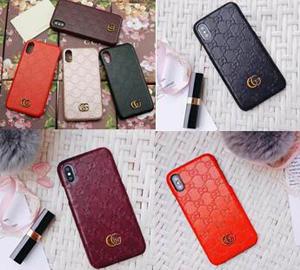 Luxury brand leather texture embossed mobile phone cover, suitable for the hard back cover of the iPhone x XS Max XR 8 7 6 S Plus, suitable