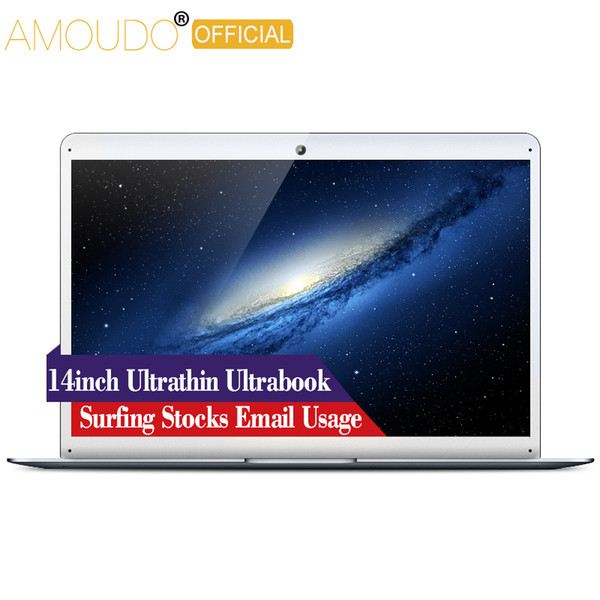 AMOUDO 14inch Intel Quad Core CPU Wifi Bluetooth Ultrathin Surfing Movie Stock Email Ultrabook Laptop Notebook Computer