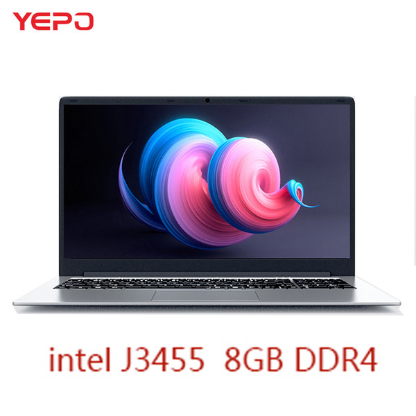 YEPO Notebook Computer 15.6 inch 8GB RAM DDR4 64GB/128GB/256GB SSD intel J3455 Quad Core Laptops With LED FHD Display Ultrabook