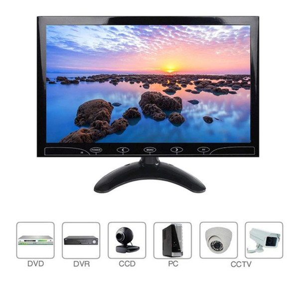 10.1 Inch Ultrathin LCD Monitor - HD 800x480 Digital Color Screen, Touch Buttons Home Security CCTV Monitor Display with Remote Control