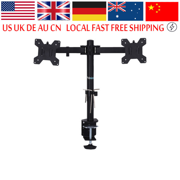 Dual LCD Monitor Desk Mount Stand Fully Adjustable Screen up to 27