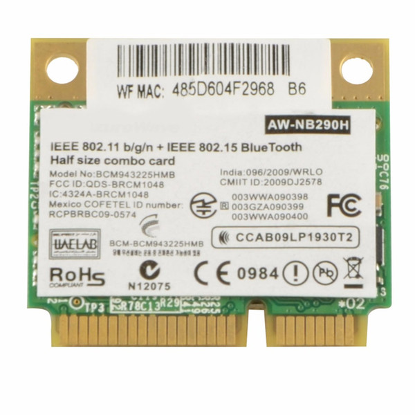 Laptop Network Cards BCM943225HMB Wireless 300M Wifi N Bluetooth BT Network Card For Dell Asus Network Cards VC891 P79