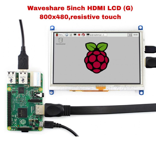 Waveshare 5inch, 800x480,Resistive Touch Screen LCD,HDMI interface,support Raspberry Pi,BB Black,Banana Pi,Windows 10/8.1/8/7