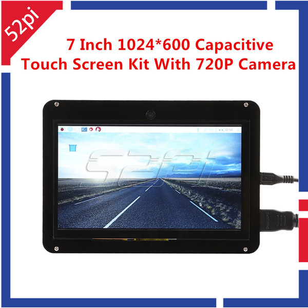 52Pi Free Driver 7 inch 1024x600 Capacitive Touch Screen Display Kit with 720P Camera for Raspberry Pi/Windows/Beaglebone Black