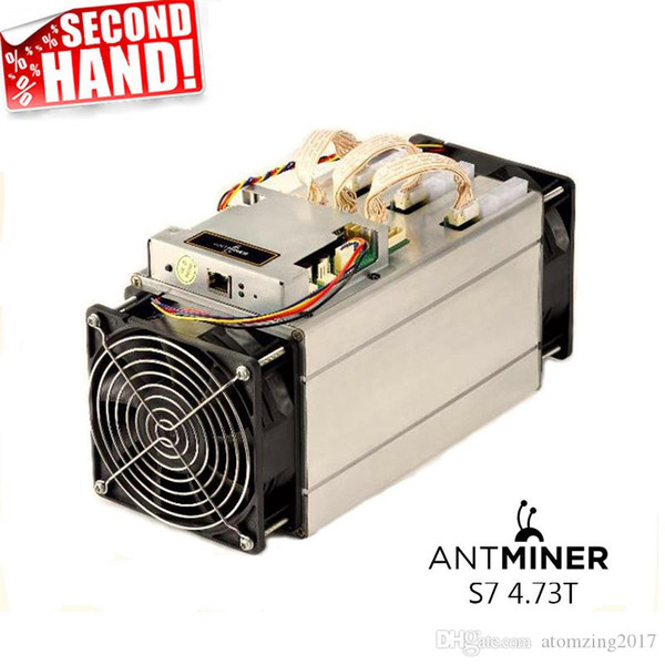 100% Original Used miner reasonable condition Bitmain Antminer S7 4.73 TH/s Bitcoin ASIC Miner ASIC Bitcoin Miner Free Shipping