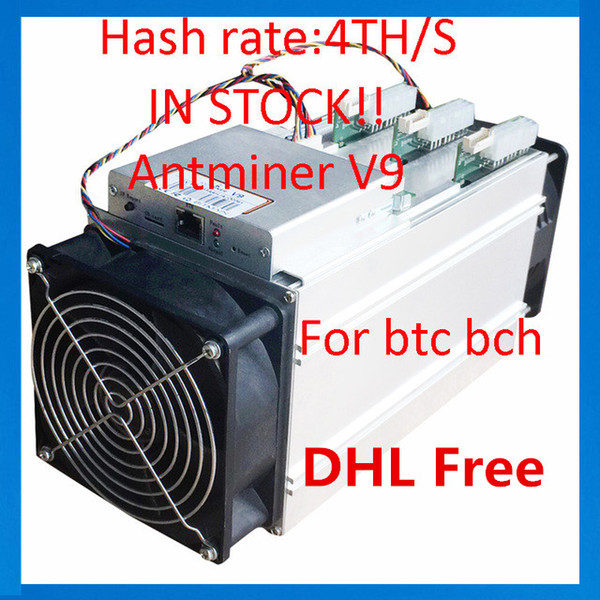 In Stock !! AntMiner V9 4T/S Bitcoin Miner (with no psu) can mine BCH / BTC Asic Miner Newest 16nm Btc Miner Bitcoin mine Better Than S7