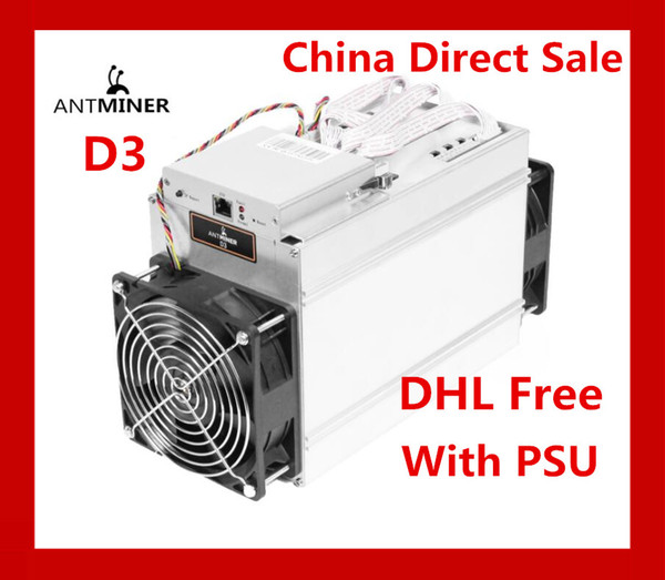 (China Direct Sale) DASH MINER ANTMINER D3 17GH/s 1200W on wall (with power supply) BITMAIN X11 dash mining machine with original psu