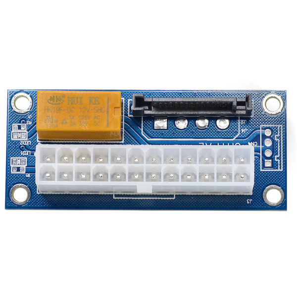 PCI-E dual PSU Card ATX Molex 24Pin to 4Pin Sync Starter Extender add2psu multiple power supply adapter