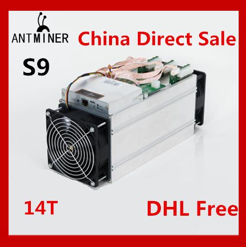 (China Direct Sale) AntMiner S9 14T 14000Gh/s 14th/s Bitmain S9 Bitcoin Miner 16nm 1372W BM1387 Miner