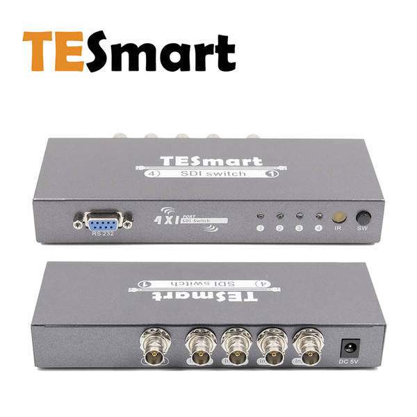 TESmart 4 Ports 4x1 Premium Quality SDI Switch 4 in 1 Out Supports SD-SDI, HD-SDI, 3G-SDI