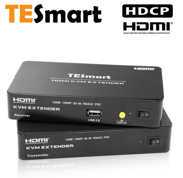 TESmart 150m/492 Feet HDMI Extender With IR HDMI Extender Support EDID 10.2 Gbps 1920*1080@60Hz