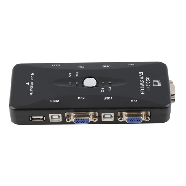 4 Ports USB 2.0 KVM Switch Mouse/Keyboard/VGA/SVGA Switch Box Video Monitor Sharing 1920x1440