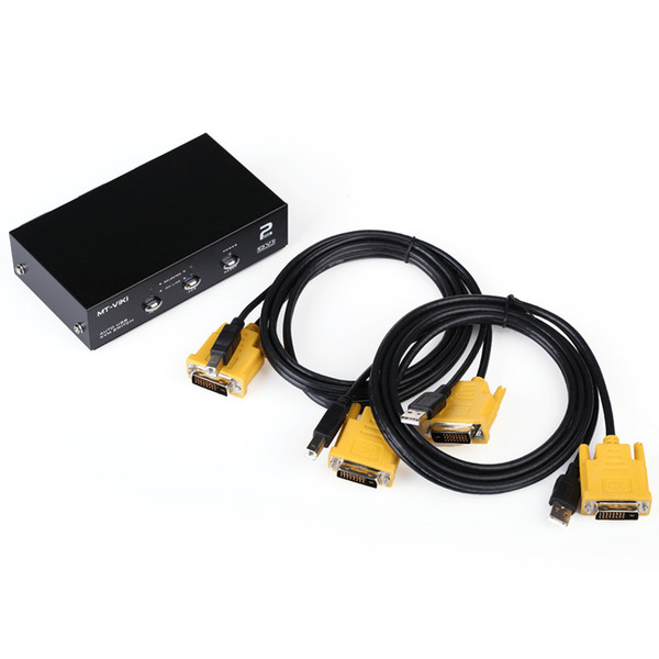 2 Port HDMI Auto USB 2.0 KVM Switch Keyboard Mouse Switcher full HD 1080P, Metal, include cables